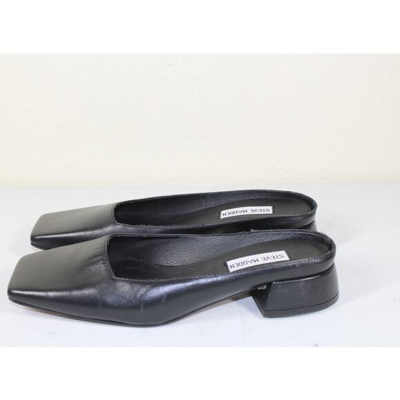 Steve Madden Shoes - Steve Madden Vanessa Square Toe Mule Black Leather Size 10